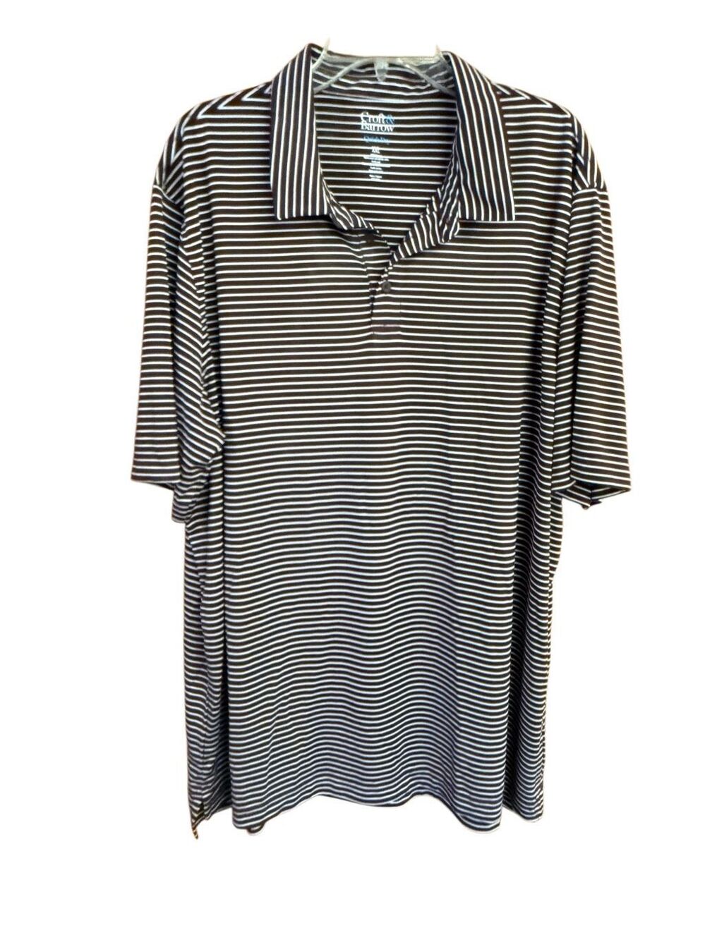 Croft & Barrow Men’s Stripe Polo Brown/White Sz XXL NWOT